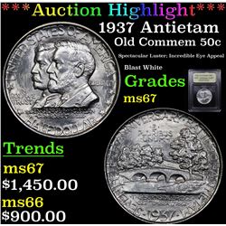 ***Auction Highlight*** 1937 Antietam Old Commem Half Dollar 50c Graded GEM++ Unc By USCG (fc)