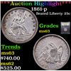Image 1 : ***Auction Highlight*** 1861-p Seated Liberty Quarter 25c Graded Select Unc By USCG (fc)