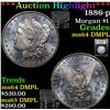 Image 1 : ***Auction Highlight*** 1886-p Morgan Dollar $1 Graded Choice Unc DMPL By USCG (fc)
