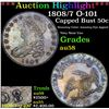 Image 1 : ***Auction Highlight*** 1808/7 O-101 Capped Bust Half Dollar 50c Graded Choice AU/BU Slider By USCG 