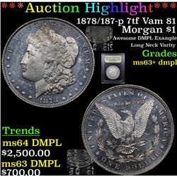***Auction Highlight*** 1878/187-p 7tf Vam 81 Morgan Dollar $1 Graded Select Unc+ DMPL By USCG (fc)