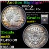 Image 1 : ***Auction Highlight*** 1895-p Barber Quarter 25c Graded Choice+ Unc By USCG (fc)