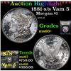Image 1 : ***Auction Highlight*** 1881-s/s Vam 5 Morgan Dollar $1 Graded GEM++ Unc By USCG (fc)