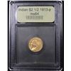 Image 4 : ***Auction Highlight*** 1913-p Gold Indian Quarter Eagle $2 1/2 Graded Choice Unc By USCG (fc)
