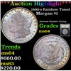 Image 1 : ***Auction Highlight*** 1890-o Rainbow Toned Morgan Dollar $1 Graded Choice Unc By USCG (fc)