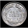 Image 3 : ***Auction Highlight*** 1893-p Mint Error Struck Thru Rev Barber Dime 10c Graded Choice+ Unc By USCG