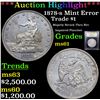 Image 1 : ***Auction Highlight*** 1878-s Mint Error Trade Dollar $1 Graded BU+ By USCG (fc)