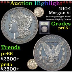 ***Auction Highlight*** 1904 Morgan Dollar $1 Graded GEM+ Proof By USCG (fc)