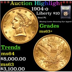 ***Auction Highlight*** 1904-o Gold Liberty Eagle $10 Graded Select+ Unc By USCG (fc)