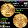 Image 1 : ***Auction Highlight*** 1904-o Gold Liberty Eagle $10 Graded Select+ Unc By USCG (fc)