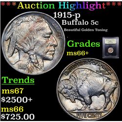 ***Auction Highlight*** 1915-p Buffalo Nickel 5c Graded GEM++ Unc By USCG (fc)