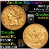 Image 1 : ***Auction Highlight*** 1885-p Gold Liberty Half Eagle $5 Graded Unc+ PL By USCG (fc)