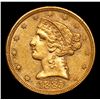 Image 2 : ***Auction Highlight*** 1885-p Gold Liberty Half Eagle $5 Graded Unc+ PL By USCG (fc)