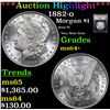 Image 1 : ***Auction Highlight*** 1882-o Morgan Dollar $1 Graded Choice+ Unc By USCG (fc)
