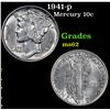 Image 1 : 1941-p Mercury Dime 10c Grades Select Unc