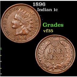 1896 Indian Cent 1c Grades vf++