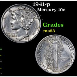 1941-p Mercury Dime 10c Grades Select Unc