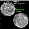 Image 1 : 1941-p Mercury Dime 10c Grades Select Unc
