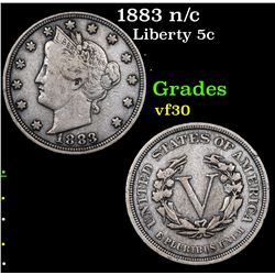 1883 n/c Liberty Nickel 5c Grades vf++