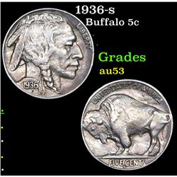 1936-s Buffalo Nickel 5c Grades Select AU