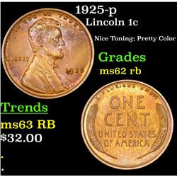 1925-p Lincoln Cent 1c Grades Select Unc RB