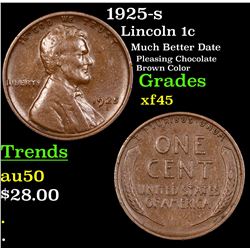 1925-s Lincoln Cent 1c Grades xf+