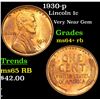 Image 1 : 1930-p Lincoln Cent 1c Grades Choice+ Unc RB