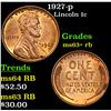 Image 1 : 1927-p Lincoln Cent 1c Grades Select+ Unc RB