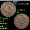 Image 1 : 1816 Coronet Head Large Cent 1c Grades g+