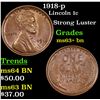 Image 1 : 1918-p Lincoln Cent 1c Grades Select+ Unc BN
