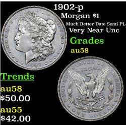 1902-p Morgan Dollar $1 Grades Choice AU/BU Slider