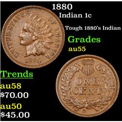 1880 Indian Cent 1c Grades Choice AU
