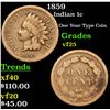 Image 1 : 1859 Indian Cent 1c Grades vf+