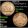 Image 1 : 1858 sl Flying Eagle Cent 1c Grades f+