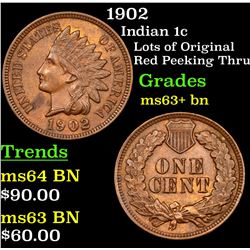 1902 Indian Cent 1c Grades Select+ Unc BN