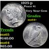 Image 1 : 1925-p Peace Dollar $1 Grades Choice+ Unc