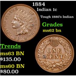 1884 Indian Cent 1c Grades Select Unc BN
