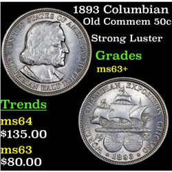 1893 Columbian Old Commem Half Dollar 50c Grades Select+ Unc