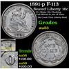 Image 1 : 1891-p F-113 Seated Liberty Dime 10c Grades Select AU