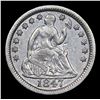Image 2 : 1847-p Seated Liberty Half Dime 1/2 10c Grades Choice AU