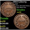 Image 1 : 1863 Liberty Civil War Token 1c Grades Choice AU/BU Slider