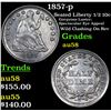 Image 1 : 1857-p Seated Liberty Half Dime 1/2 10c Grades Choice AU/BU Slider