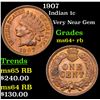 Image 1 : 1907 Indian Cent 1c Grades Choice+ Unc RB