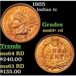 1905 Indian Cent 1c Grades Select+ Unc RD