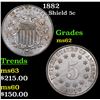 Image 1 : 1882 Shield Nickel 5c Grades Select Unc