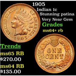 1905 Indian Cent 1c Grades Choice+ Unc RB