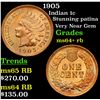 Image 1 : 1905 Indian Cent 1c Grades Choice+ Unc RB