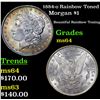 Image 1 : 1884-o Rainbow Toned Morgan Dollar $1 Grades Choice Unc