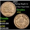 Image 1 : 1857 Flying Eagle Cent 1c Grades xf+