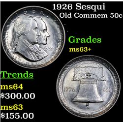 1926 Sesqui Old Commem Half Dollar 50c Grades Select+ Unc